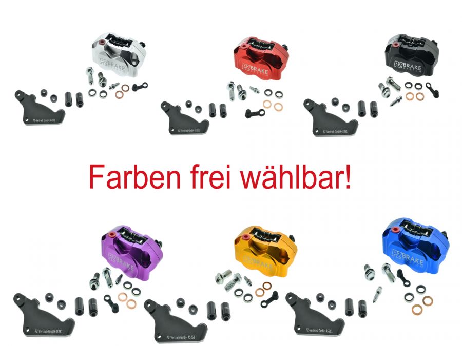 PZ-Tuning 4 Kolben CNC Bremssattel verschieden Farben