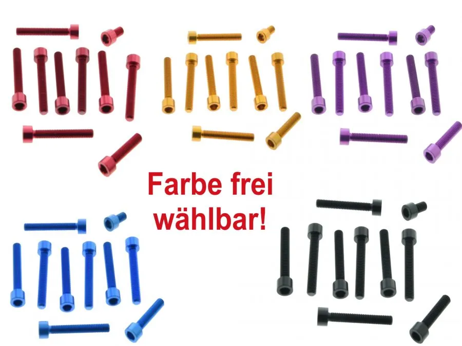 Schraubensatz ELOXIERT für Simson S51, S70 Motorseitendeckel Innensechskant verschieden Farben