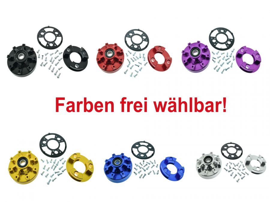 PZ-CNC Hinterradmitnehmer 8 Schraubpunkte SET inkl. Teilegutachten vers. Farben