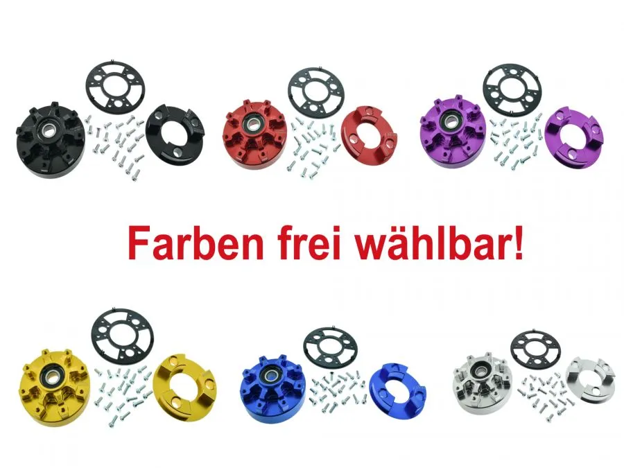 PZ-CNC Hinterradmitnehmer 8 Schraubpunkte SET inkl. Teilegutachten vers. Farben