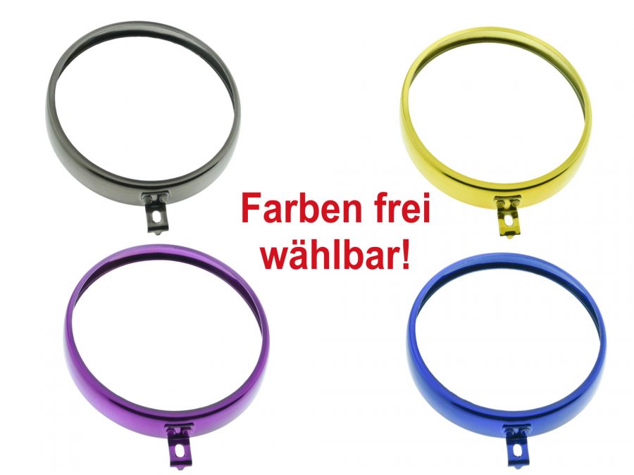 Scheinwerferring vers. Farben für Simson S51 S70 Lampenring, neuer Typ schmal