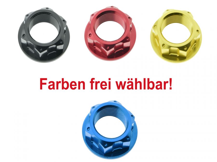 Eloxierte Mutter ver. Farben CNC Gefräst für Steuerrohr S50 S51