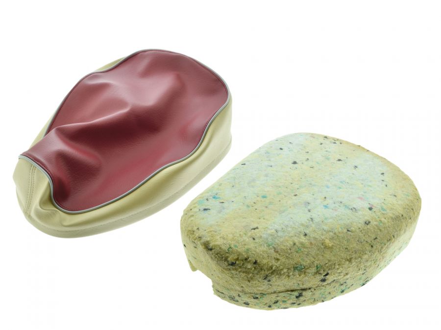 Sitzbezug MIT Polster rot-​sand Simson KR50 – mit Spannring