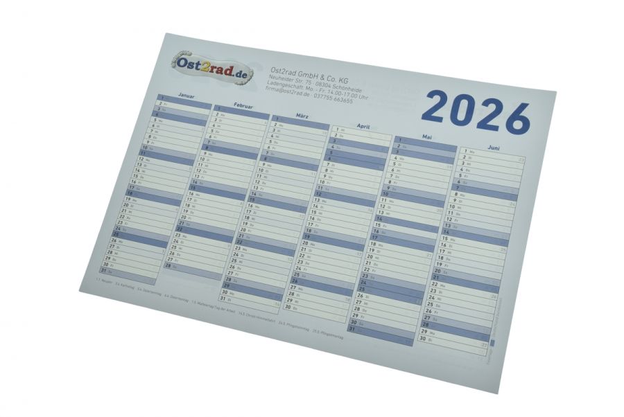 Bonusartikel - Ost2rad Kalender 2026 A4