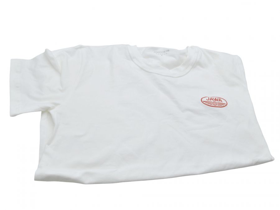 T-Shirt JAWA weiss, Logo rot