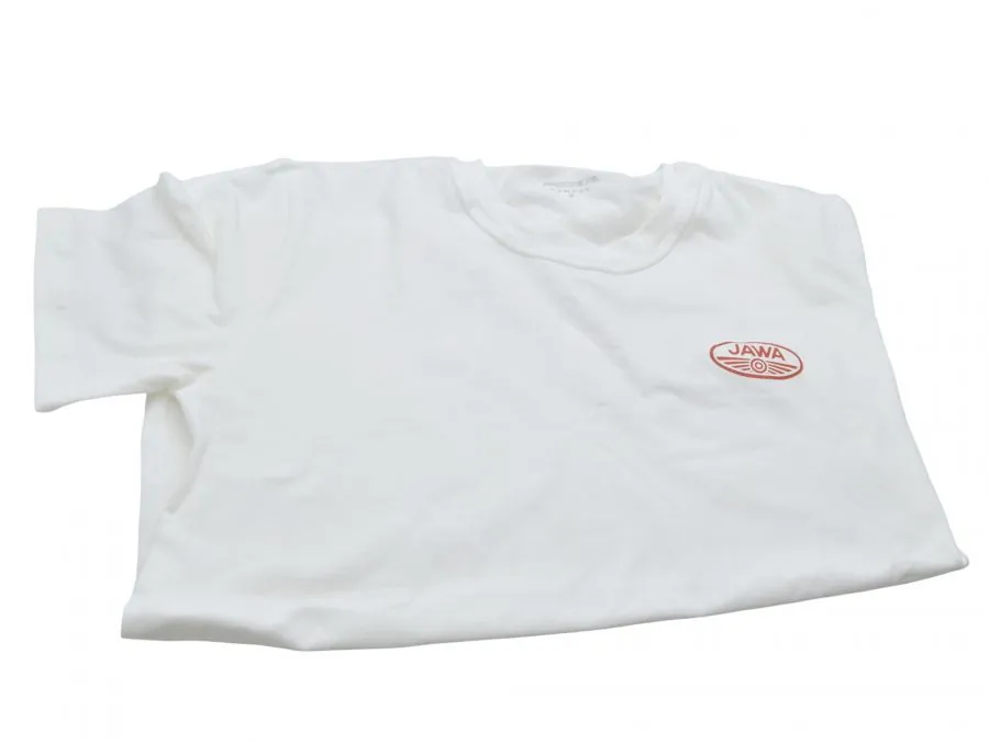 T-Shirt JAWA weiss, Logo rot
