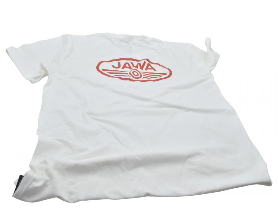 T-Shirt JAWA weiss, Logo rot