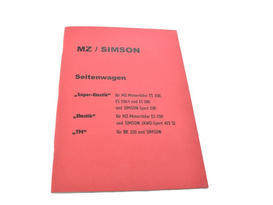 Ersatzteilliste Seitenwagen Elastik, Super-Elastik, Stoye TM