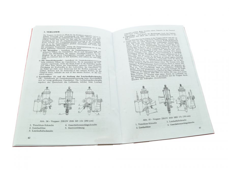 Betriebsanleitung Jawa 250 350 ccm Typ 559 360