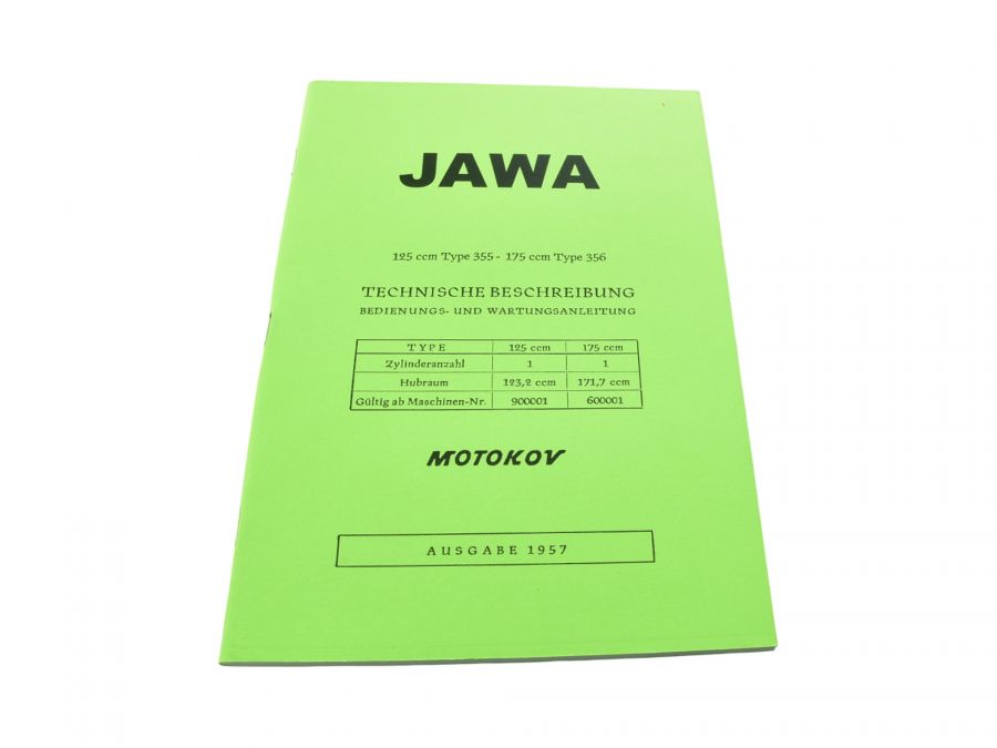Technische Beschreibung, Bedienungs- und Wartungsanleitung Jawa 125 175 ccm Typ 355 356