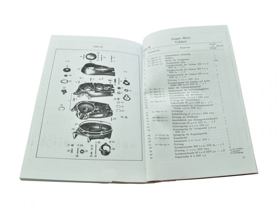 Kombinierter Ersatzteilkatalog IWL Berliner Roller Wiesel Pitty