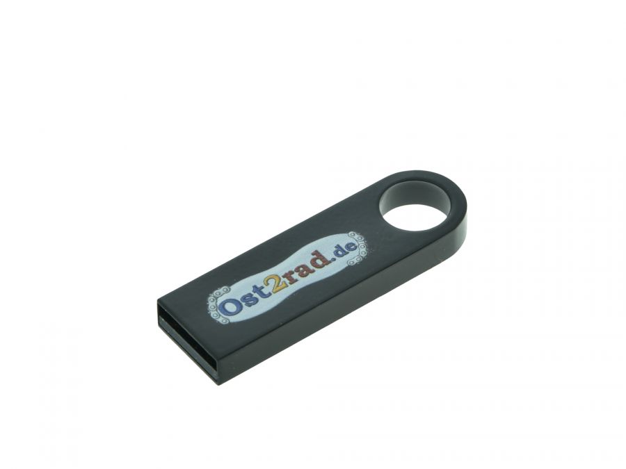 Bonusartikel - Ost2rad USB-​Stick 8GB SCHWARZ metallisch