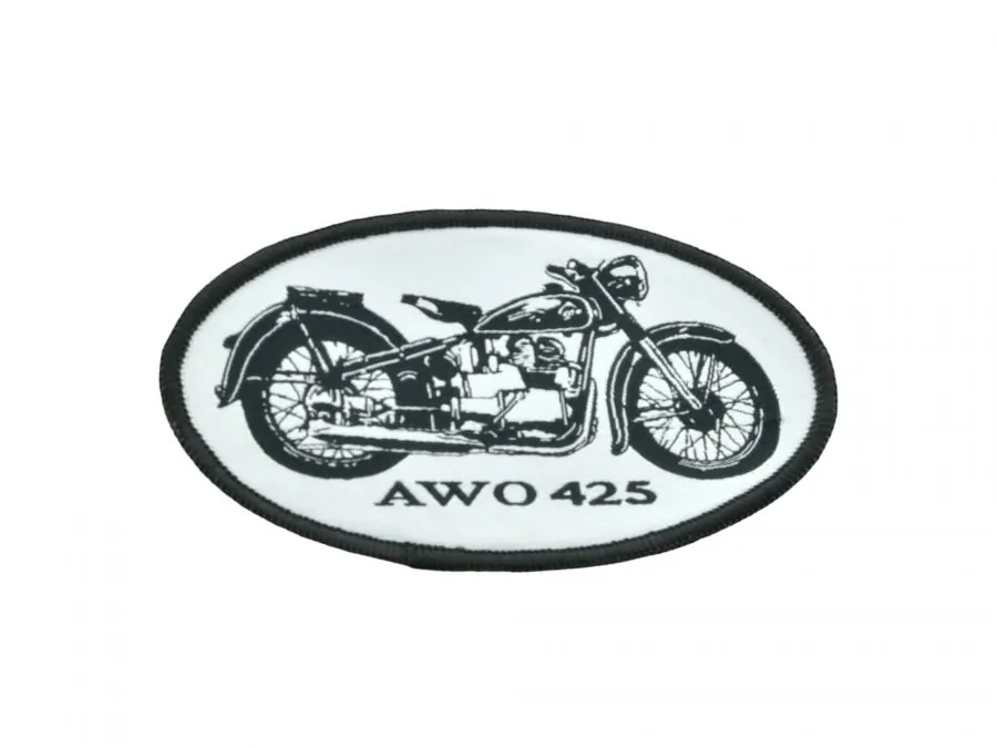 Aufnäher Patch „AWO-T 425“ Schwarz-Weiß Oval 115 x 70 mm