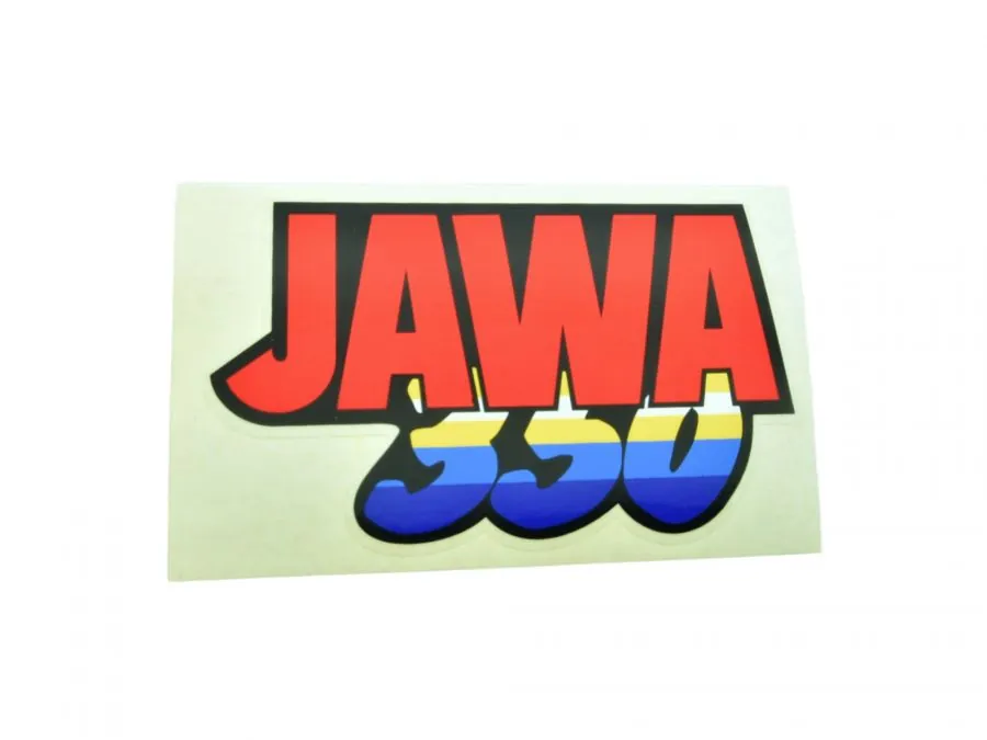 Aufkleber JAWA 350 mit rotem JAWA-Schriftzug Gelb, Blau, Weiß für JAWA 350 Typ 640