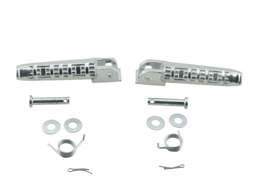 Aluminium-Fußrasten Set 12-teilig klappbar silber für Simson S50 S51 S70 S53 S83