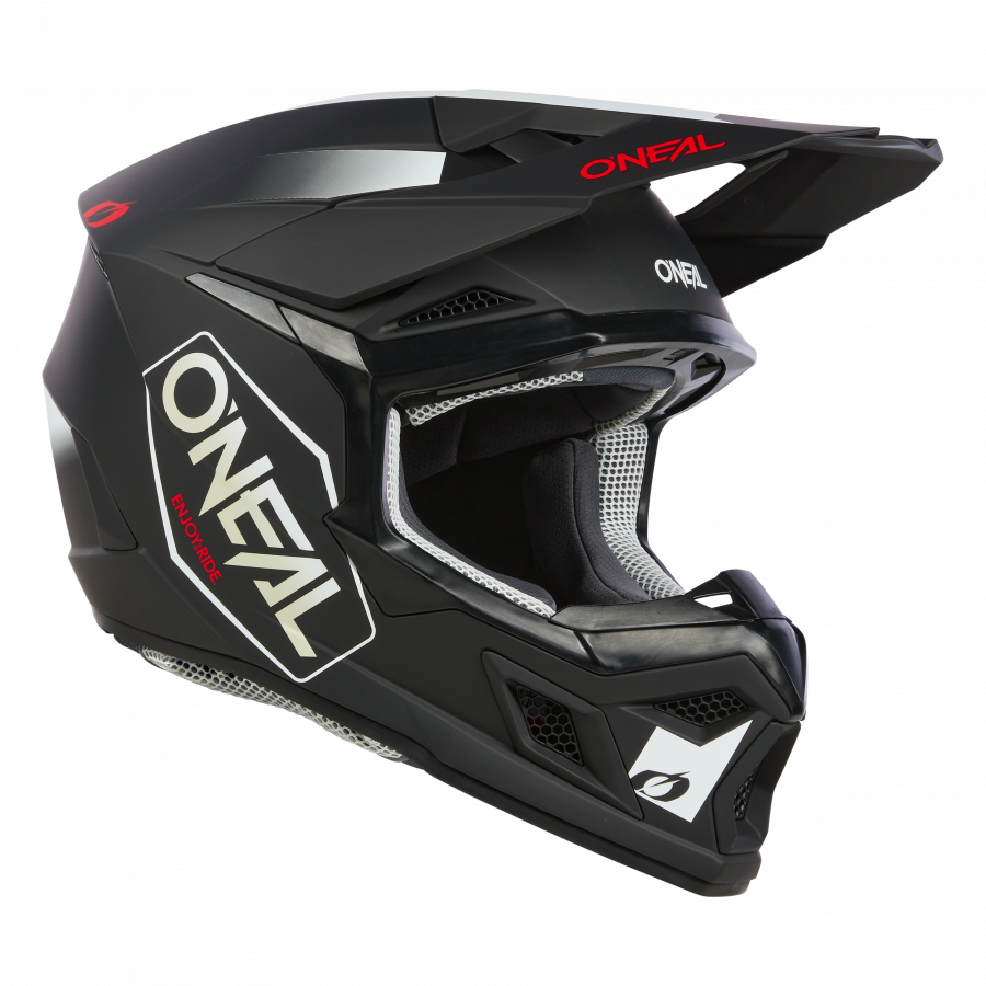 Crosshelm O`NEAL 3SRS HEXX schwarz weiß rot