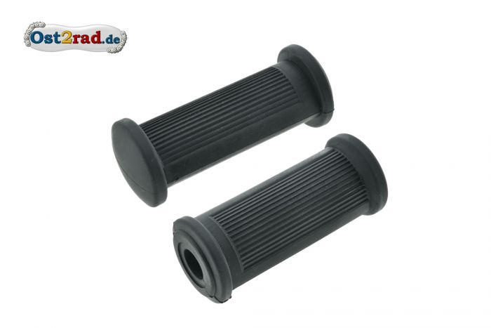 2X Fußrastengummis schwarz, oval für Simson AWO 425 längsgerippt