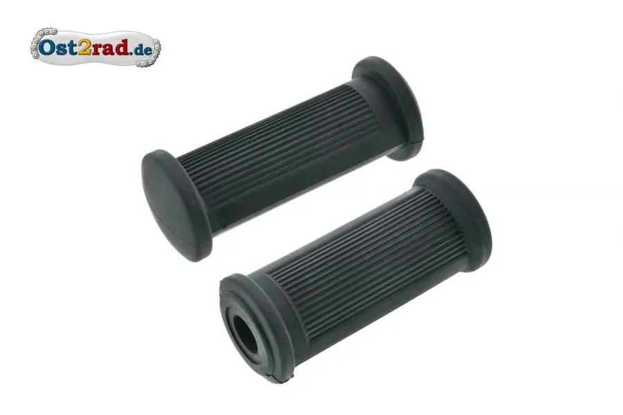 2X Fußrastengummis schwarz, oval für Simson AWO 425 längsgerippt