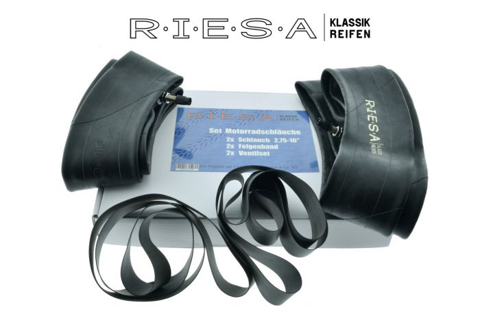 2x SET Moped-Schlauch Felgenband 2,75-16 Zoll für Simson, RIESA - Kautschuk TR4