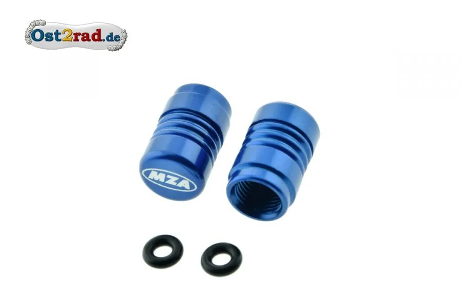 2x Ventilkappen Alu blau eloxiert inkl. O-Ringe 2x Ventilkappen Alu blau eloxiert inkl. O-Ringe