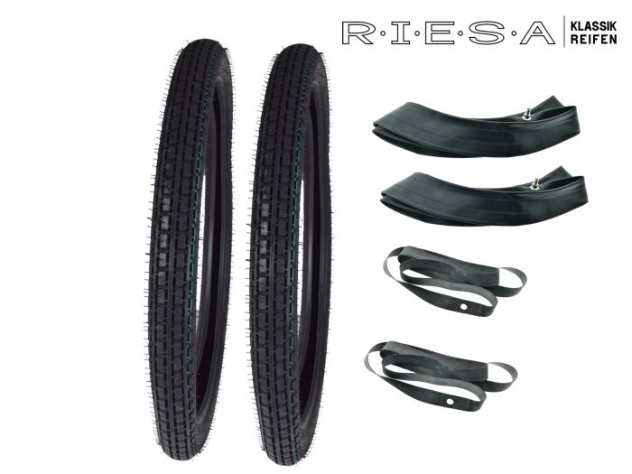 2xSET 2,25-19 RIESA SR2 Reifen für Simson, Klassik Reinf. Oldtimer