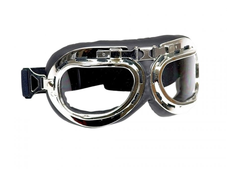 Brille Oldtimer Motorrad Motorradbrille Pilotenbrille silber