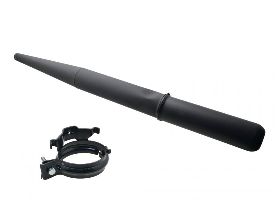 Auspuff SCHWARZ für Simson S51E S70E Enduro inkl. Halteschelle und Gegenkonus - Standard