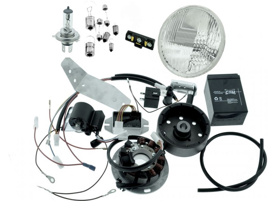 Vape 3 Zündung 12V mit Reflektor H4 für Simson KR51/2 Schwalbe Umrüstsatz