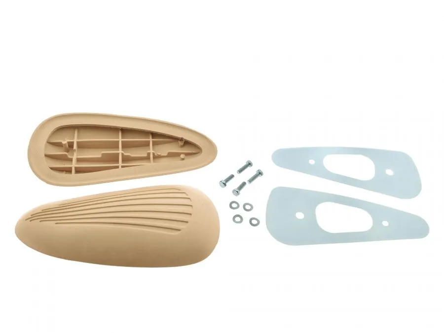 SET Kniekissen und Halteblech Tank SIMSON AWO -S 425 BEIGE m. Befestigungsmaterial