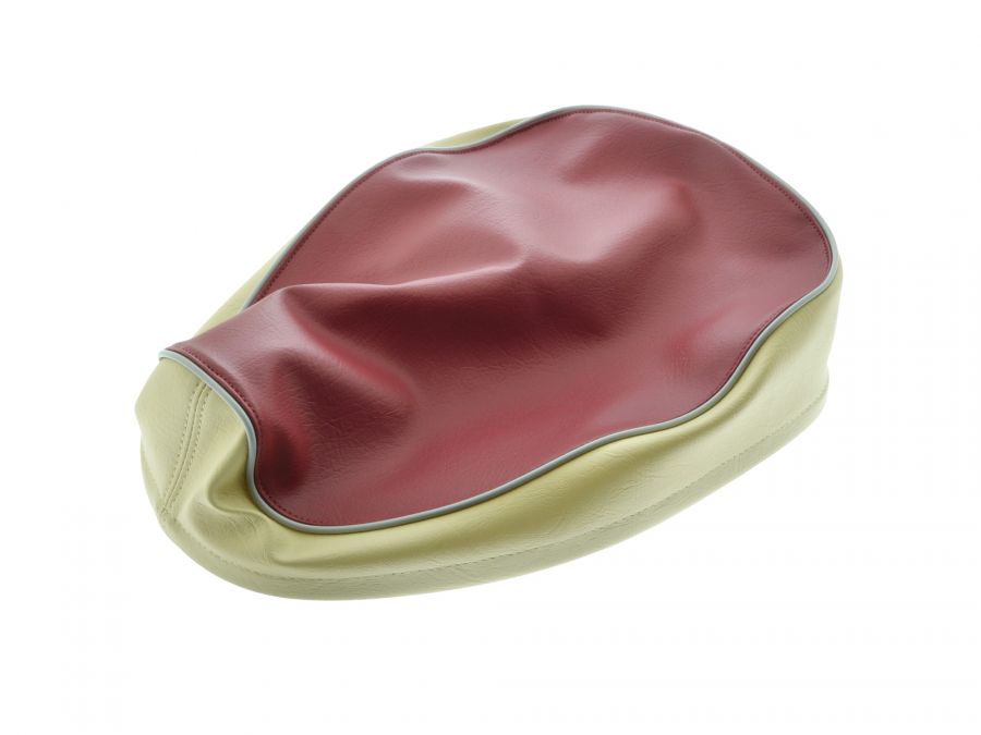 Sitzbezug OHNE Polster rot-​sand Simson KR50 – mit Spannring