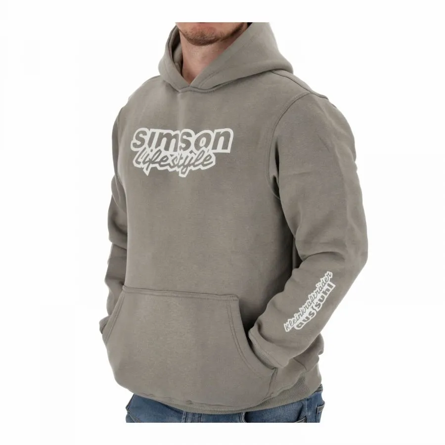 Hoodie Pullover Simson Lifestyle oversized grau stonewashed