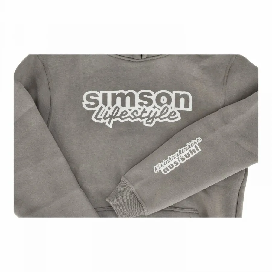 Hoodie Pullover Simson Lifestyle oversized grau stonewashed
