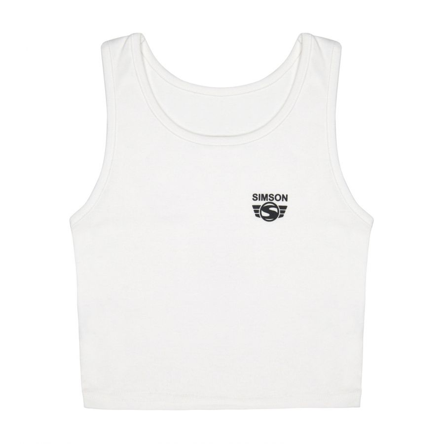 Damen-Cropped-Top WEISS SIMSON Logo