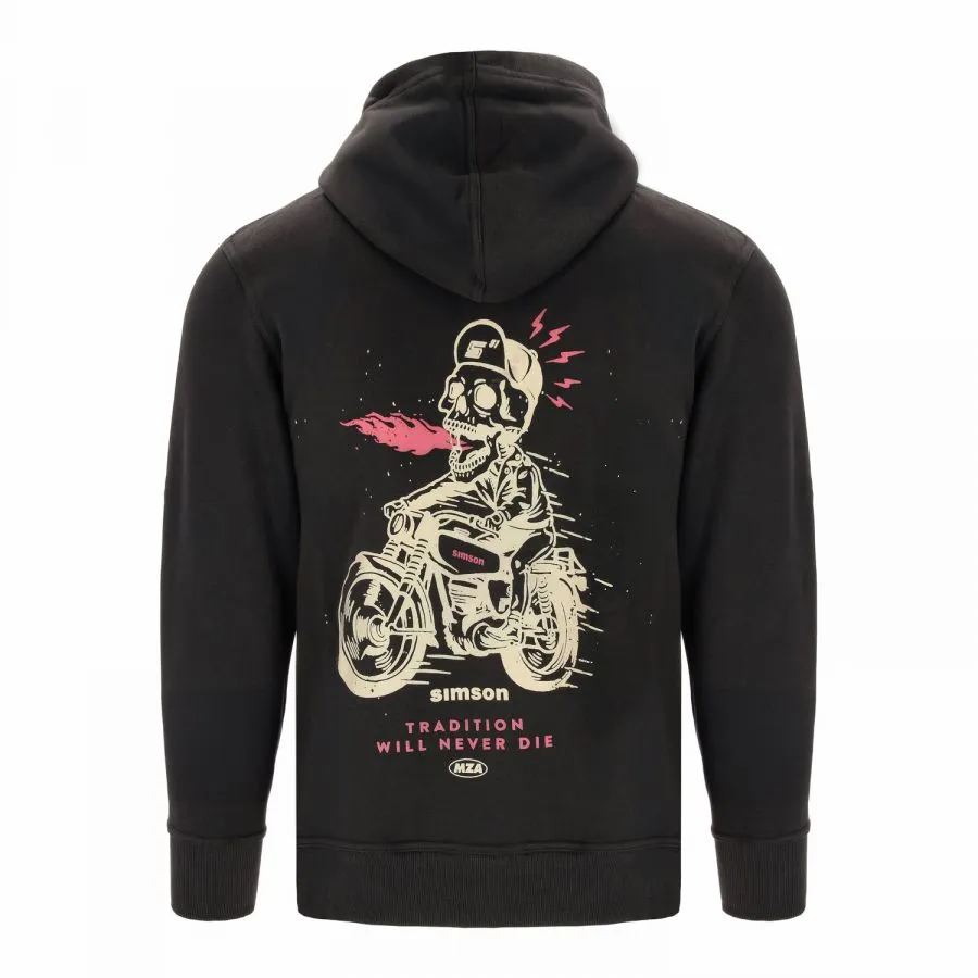 Hoodie Pullover schwarz Motiv: SIMSON Tradition will never die