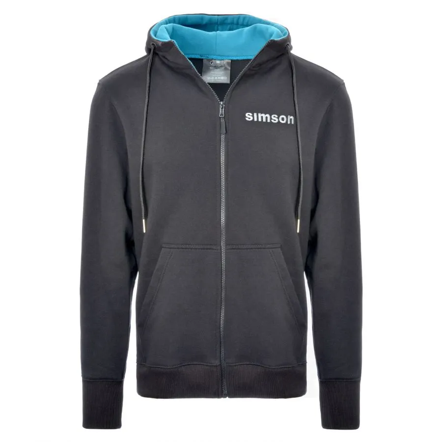 Sweatjacke schwarz-blau SIMSON Schriftzug