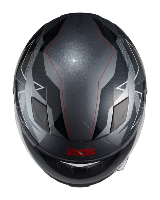 Kinderhelm IXS 135 KID 2.0 grau-schwarz-rot