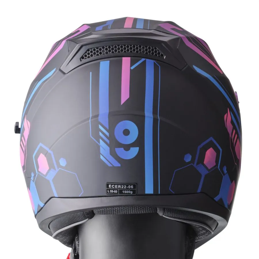 Integralhelm Hexago Graphic gms matt-blau-violett Integralhelm Hexago Graphic gms matt-blau-violett
