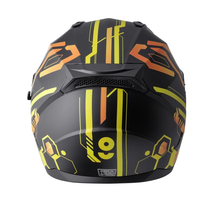 Integralhelm Hexago Graphic gms matt-​gelb-orange