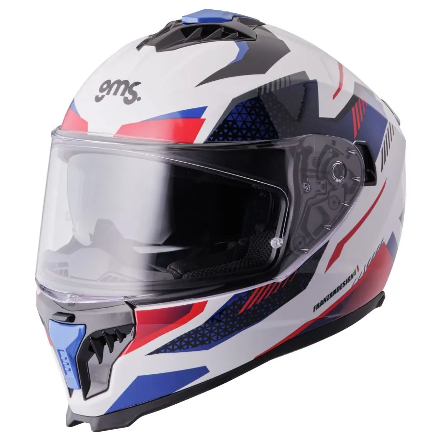 Integralhelm Gelero gms weiss-rot-blau