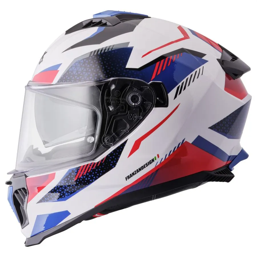 Integralhelm Gelero gms weiss-rot-blau