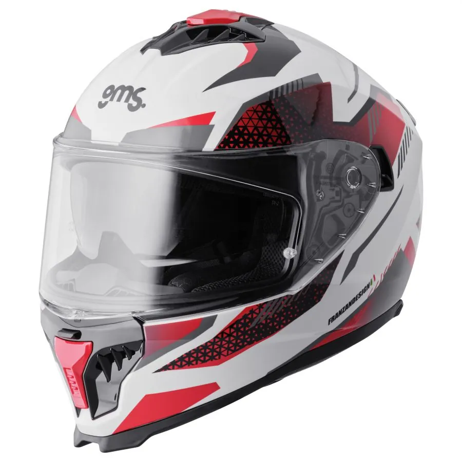 Integralhelm Gelero gms weiss-rot-grau