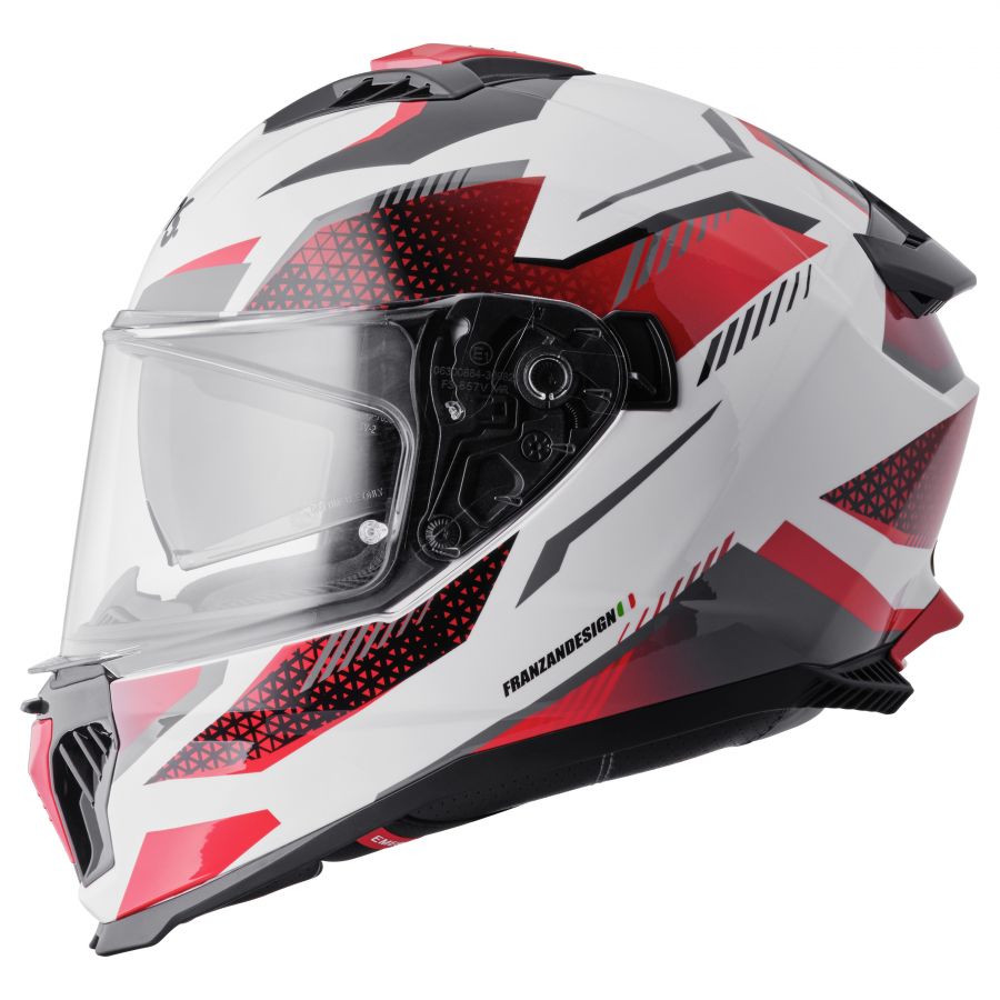 Integralhelm Gelero gms weiss-rot-grau