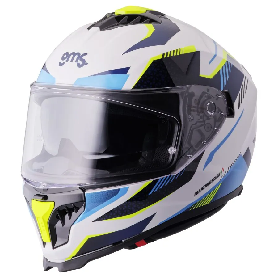 Integralhelm Gelero gms weiss-blau-gelb