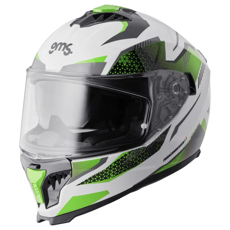 Integralhelm Gelero gms weiss-grün-grau