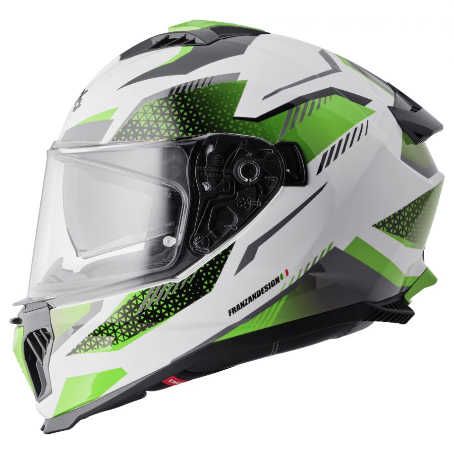 Integralhelm Gelero gms weiss-grün-grau