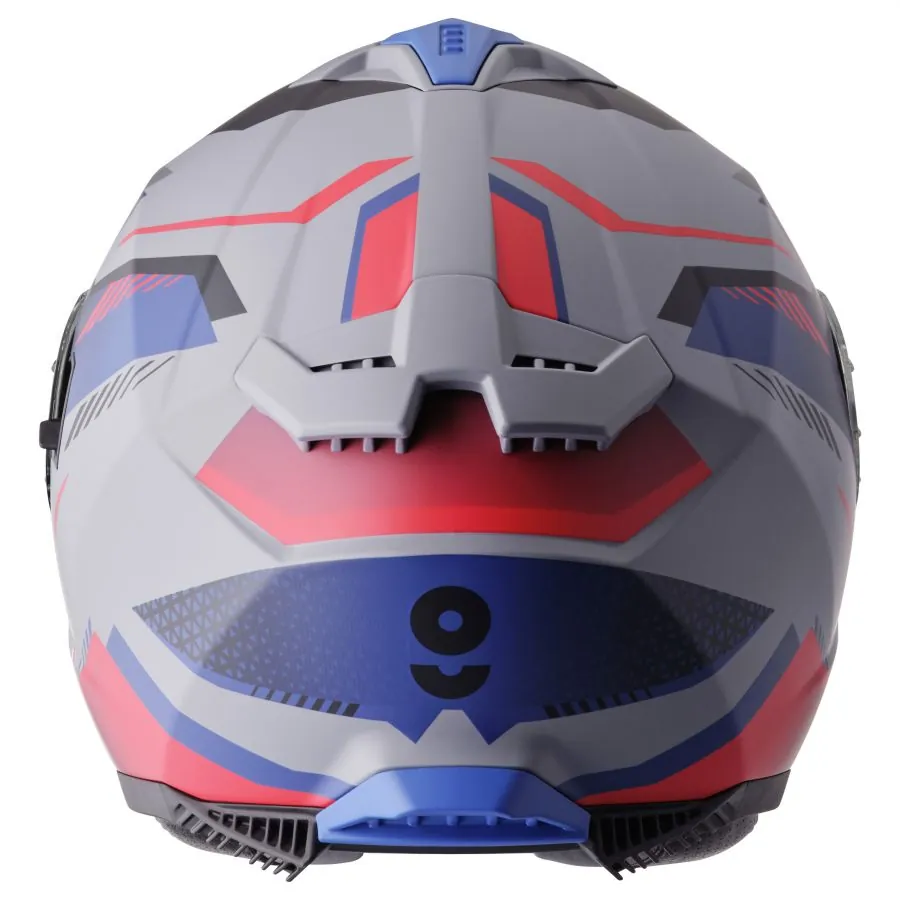 Integralhelm Gelero gms matt grau-blau-rot