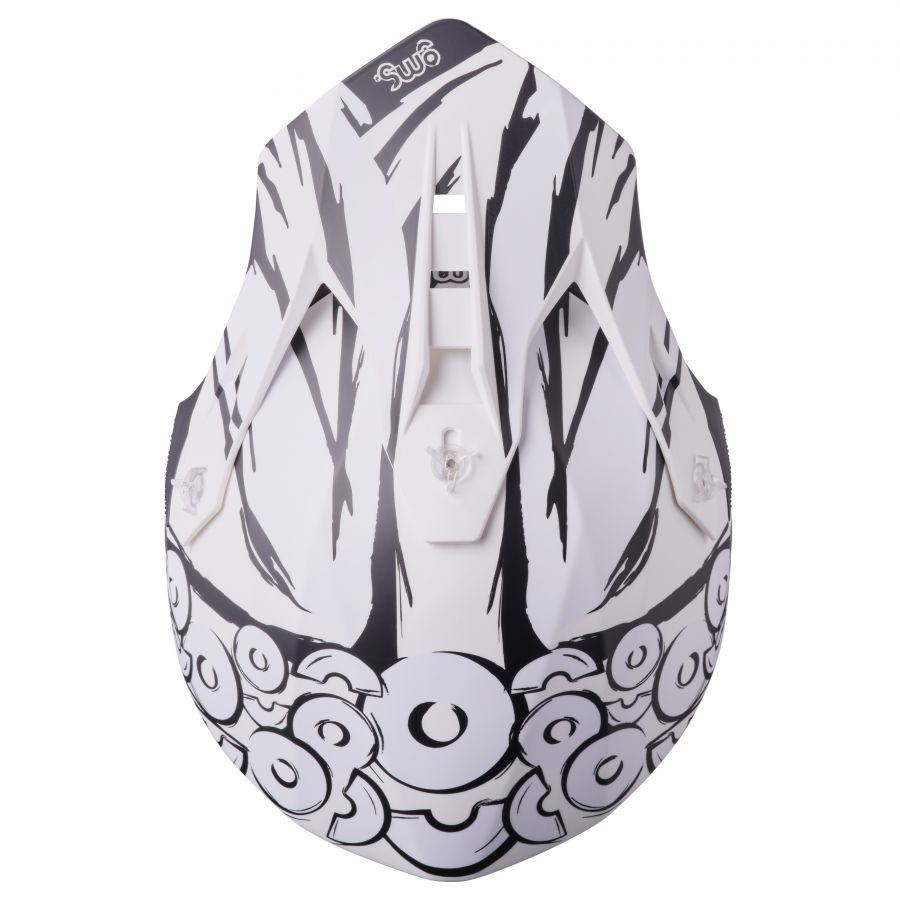 Motocrosshelm Fortis Graffi gms mattschwarz-weiss