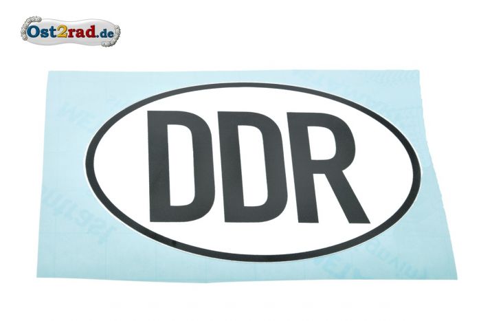 Aufkleber DDR schwarz weiß 14cm