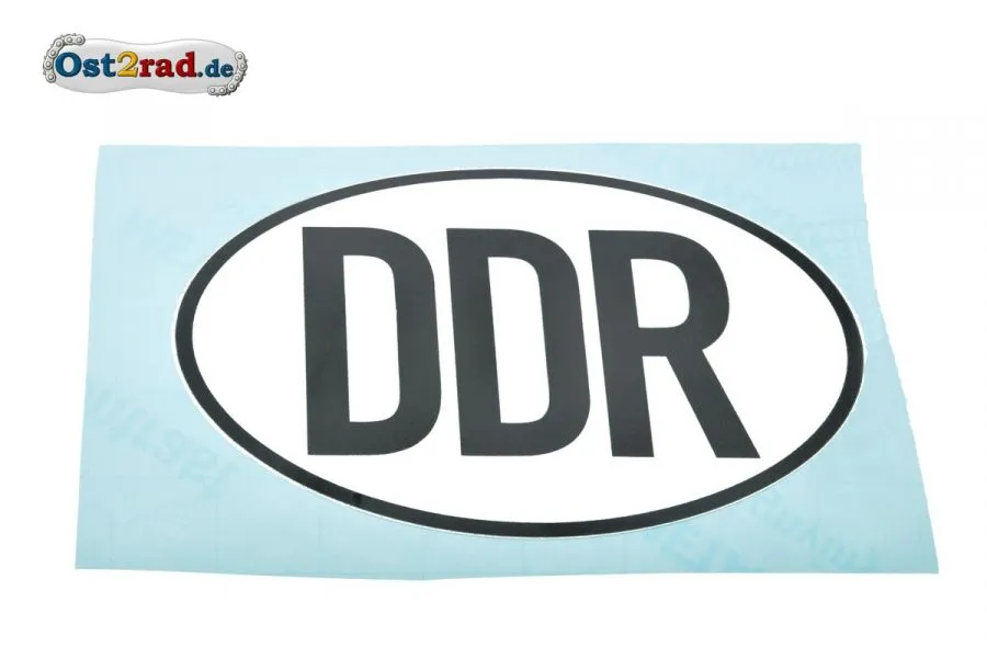 Aufkleber DDR schwarz weiß 14cm Aufkleber DDR schwarz weiß 14cm