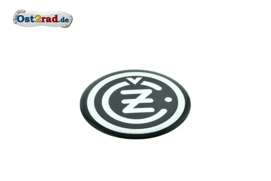 Aufkleber 3D CZ Logo rund schwarz-chrom Aufkleber 3D CZ Logo rund schwarz-chrom